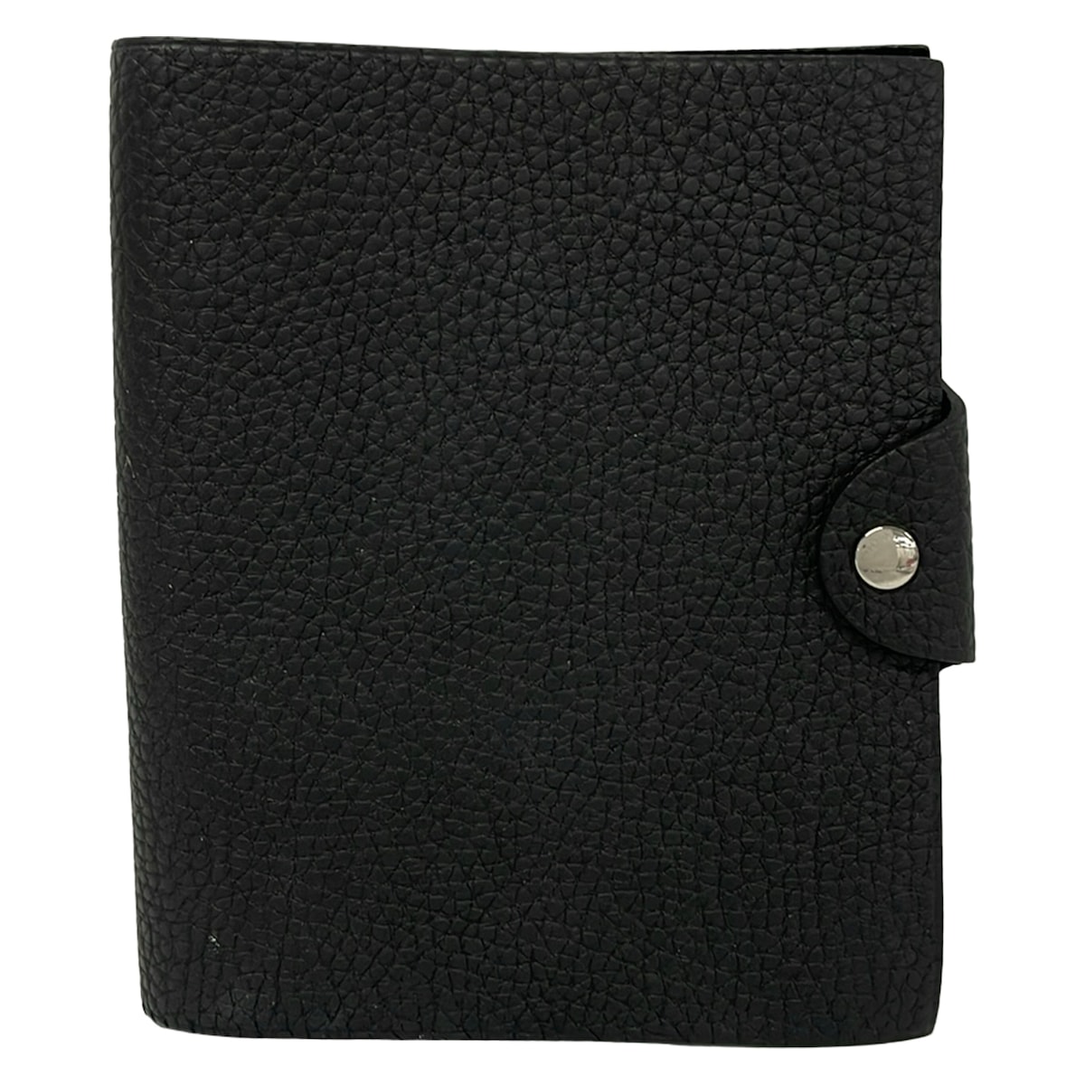 【中古】HERMES(エルメス) ユリス ブックカバー シルバー金具 黒｜ブランディア　店