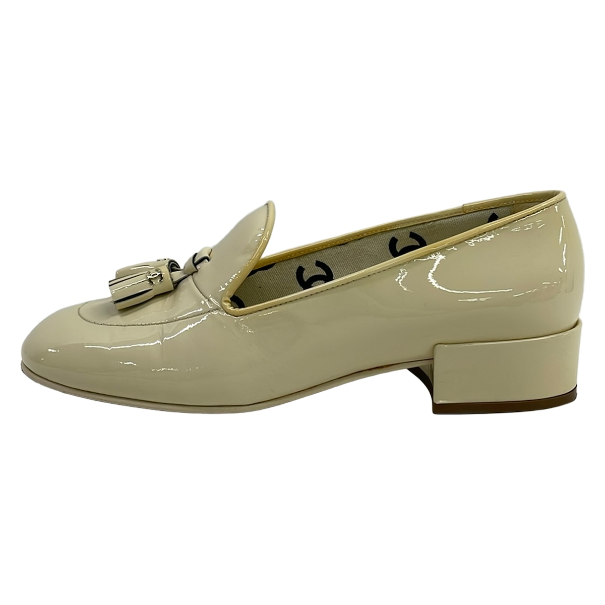 【中古】CHANEL(シャネル) シューズ タッセル/ココマーク 象牙色 なめし革