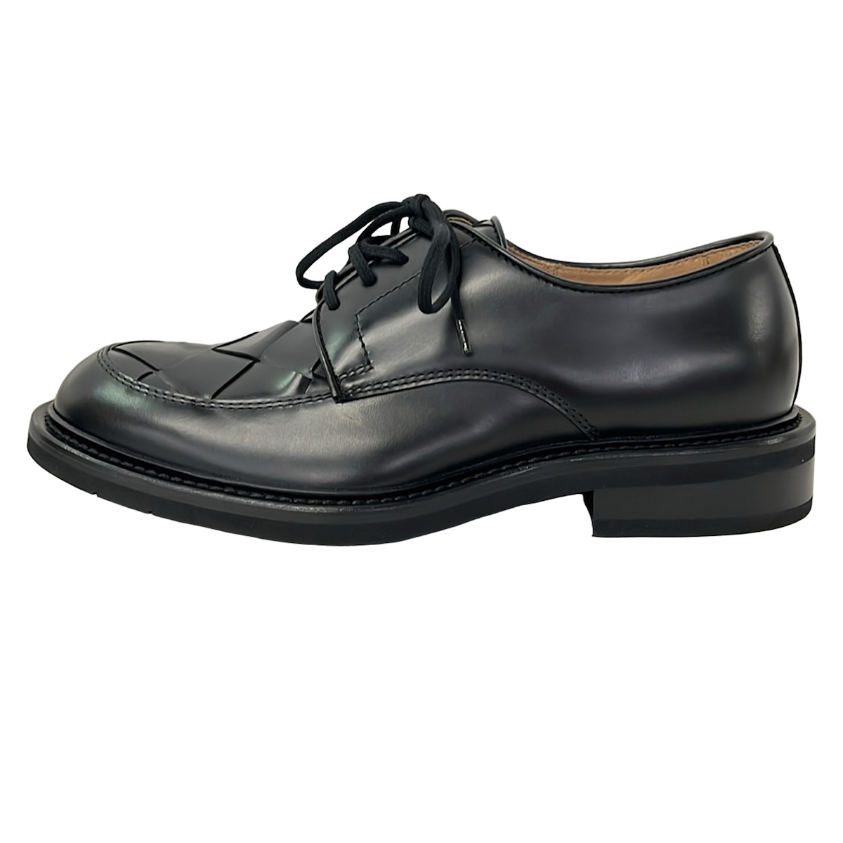 【新着】【中古】BOTTEGA VENETA(ボッテガヴェネタ) シューズ マキシイントレチャート 黒 なめし革