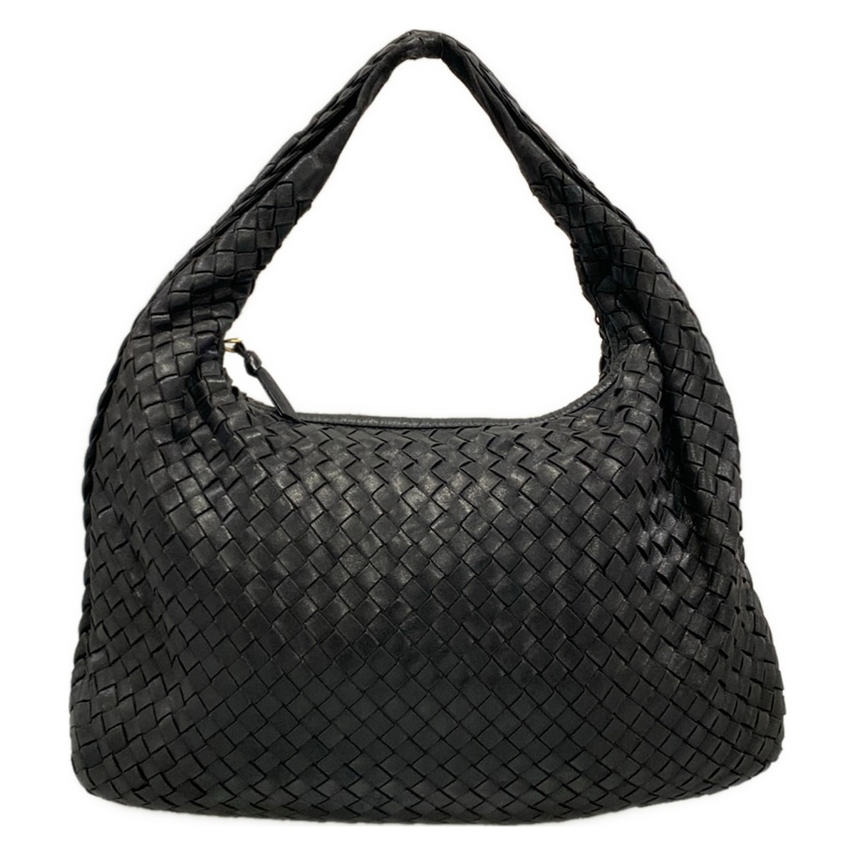 【新着】【中古】BOTTEGA VENETA(ボッテガヴェネタ) ミディアムヴェネタバッグ ハンドバック 黒 なめし革