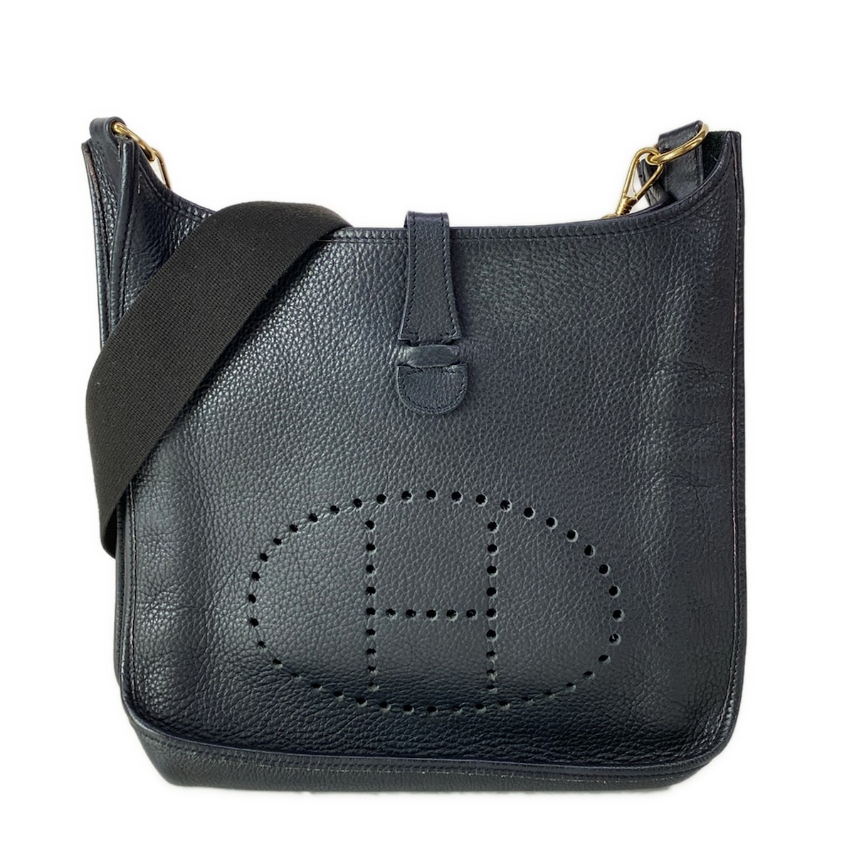 【新着】【中古】HERMES(エルメス) エブリンGM ショルダーバッグ ゴールド金具 黒