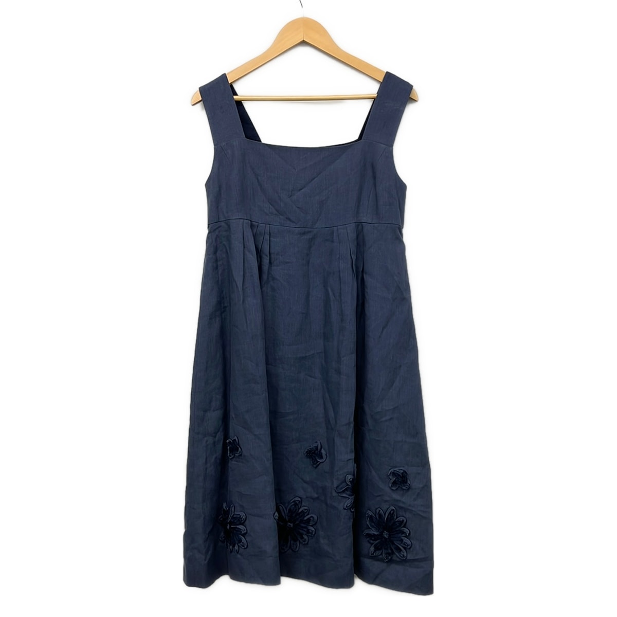 【中古】FOXEY(フォクシー) 衣装 ノースリーブ/ひざ丈/麻/御花(花)/GINZA 20TH 米国海軍