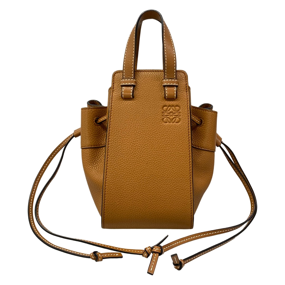 【新着】【中古】LOEWE(ロエベ) ハンモックドローストリングバッグミニ ハンドバック タン(赤銅色)