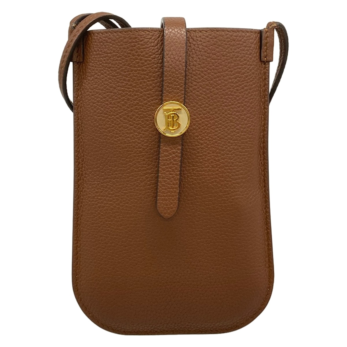 【中古】BURBERRY/Burberry(バーバリー) ショルダーバッグ スマホポシェット うす暗い赤銅色 なめし革