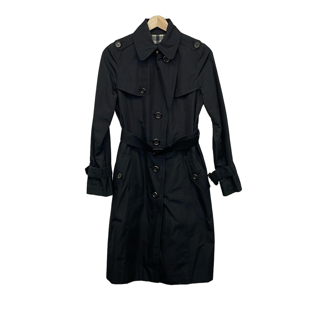 【新着】【中古】Burberry LONDON(バーバリーロンドン) トレンチコート 長袖/春/秋 黒