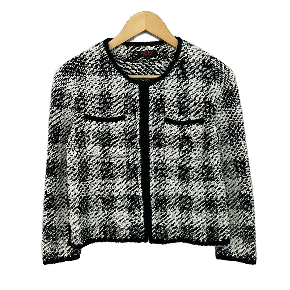 【新着】【中古】YUKITORII(ユキトリイ) ジレー 長袖 黒×白