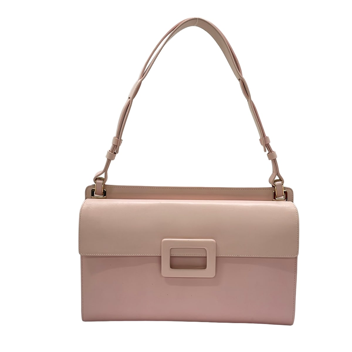 【中古】RogerVivier(ロジェヴィヴィエ) ショルダーバッグ さくら色 なめし革