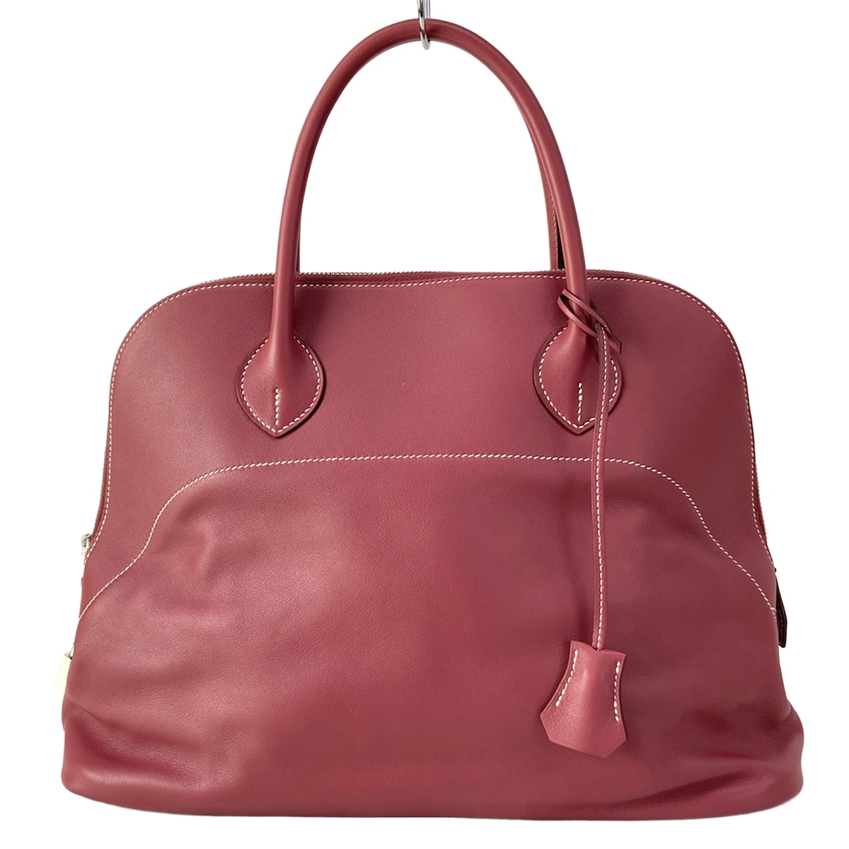 【新着】【中古】HERMES(エルメス) ボリードリラックス35 ハンドバック しろがね色金具 サクラ色木材