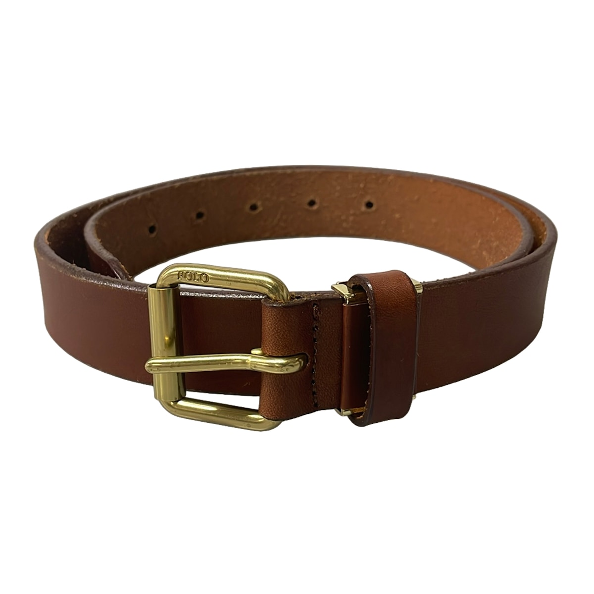 【新着】【中古】POLObyRalphLauren(ポロラルフローレン) 胴締め 赤銅色×ゴールド なめし革
