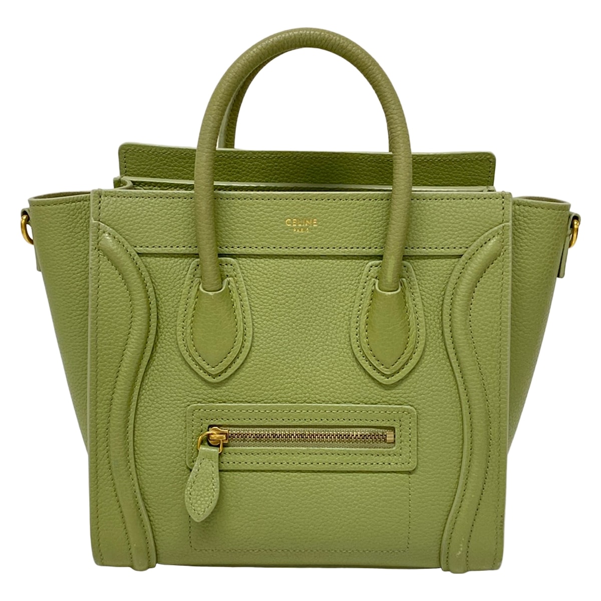 【新着】【中古】CELINE(セリーヌ) ラゲージナノショッパー ハンドバック 点火装置カーキ