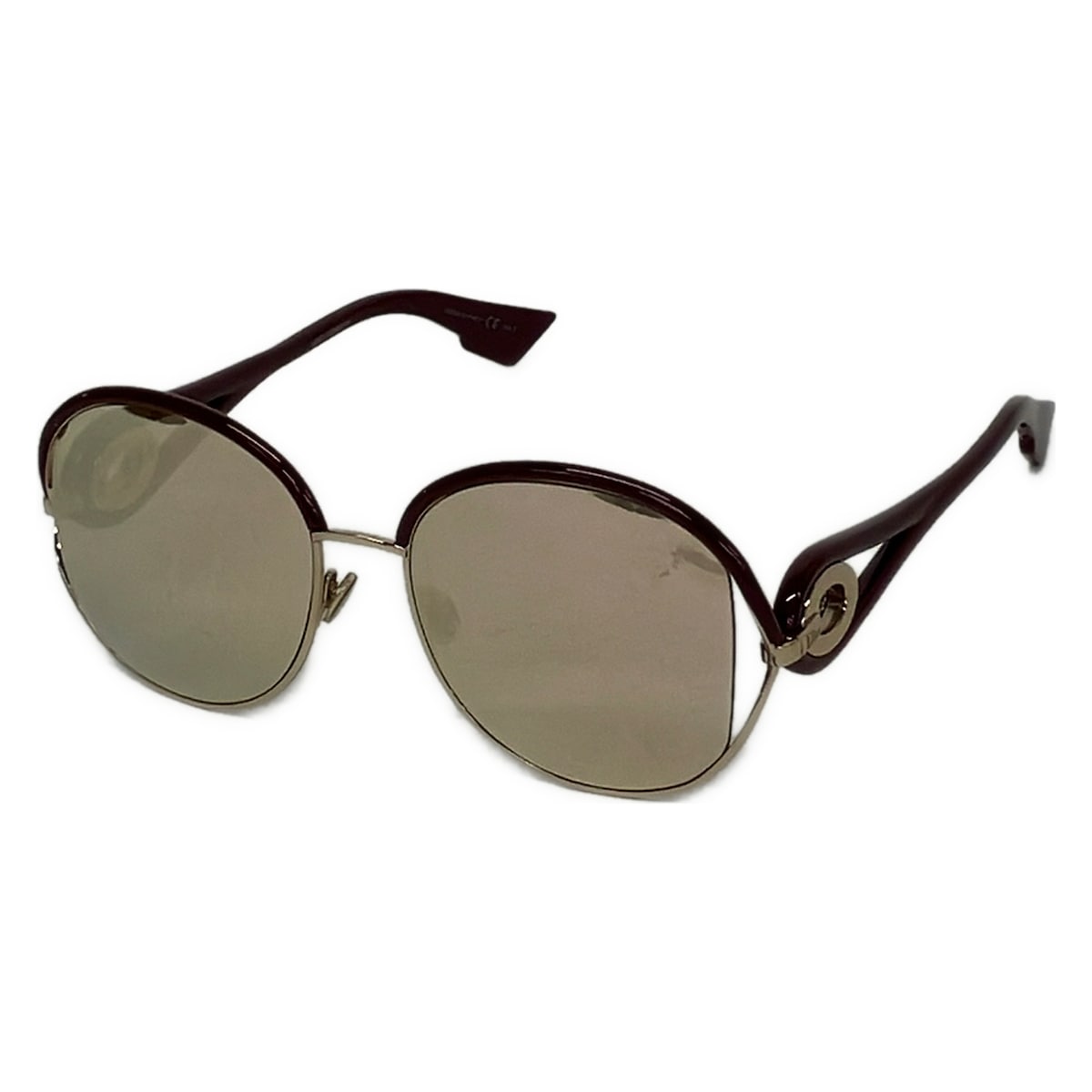 【新着】【中古】DIOR/ChristianDior(クリスチャンディオール/ディオール) 眼鏡 Dior New Volute/鏡鑑水晶体 ゴールド×ボルドーワイン