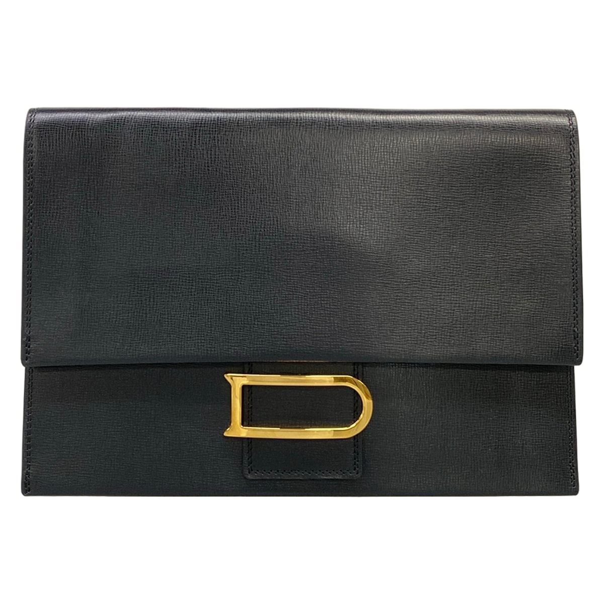 【中古】DELVAUX(デル洋弓) レ薬局衡オンス クラッチペダル クラッチペダル御徒面子 黒 なめし革