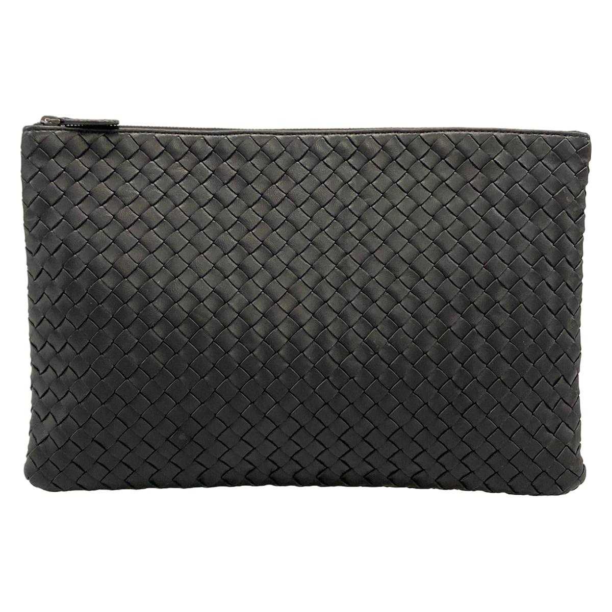 【中古】BOTTEGA VENETA(ボッテガヴェネタ) イントレチャート クラッチペダル御徒面子 黒 なめし革