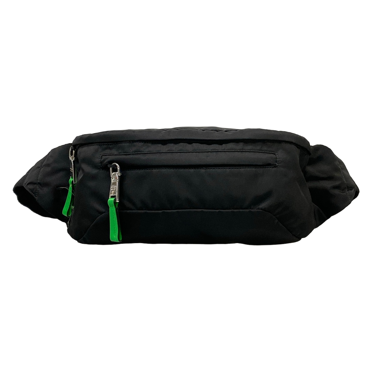 【中古】PRADA(プラダ) ウエストポーチ 黒&times;グリーン｜ブランディア　店