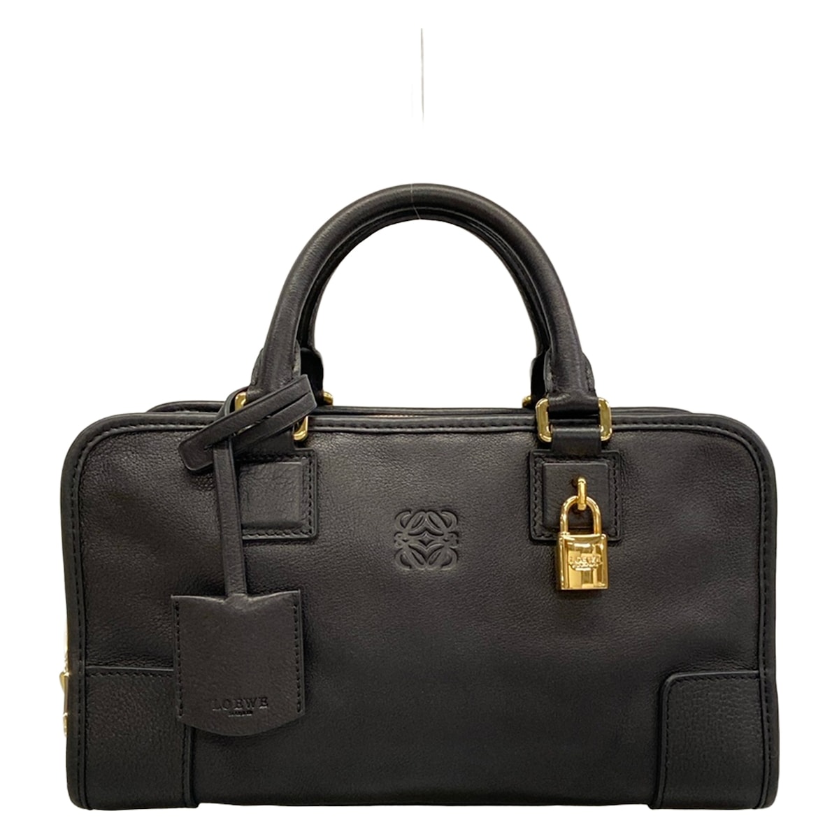 【新着】【中古】LOEWE(ロエベ) アマソナ28 ハンドバック 黒 なめし革