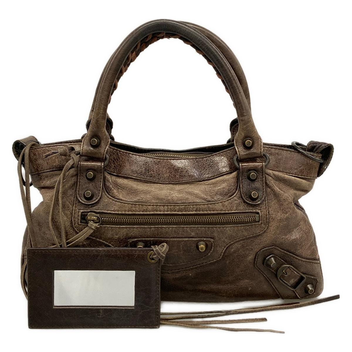 【新着】【中古】BALENCIAGA(バレンシアガ) ザ・ファースト ハンドバック 暗然たる赤銅色 なめし革