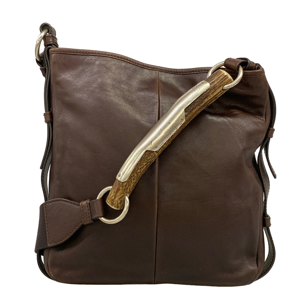 【新着】【中古】YvesSaintLaurent rivegauche (YSL)(イヴサンローランリヴゴーシュ) モンバサ ショルダーバッグ 暗然たる赤銅色 なめし革
