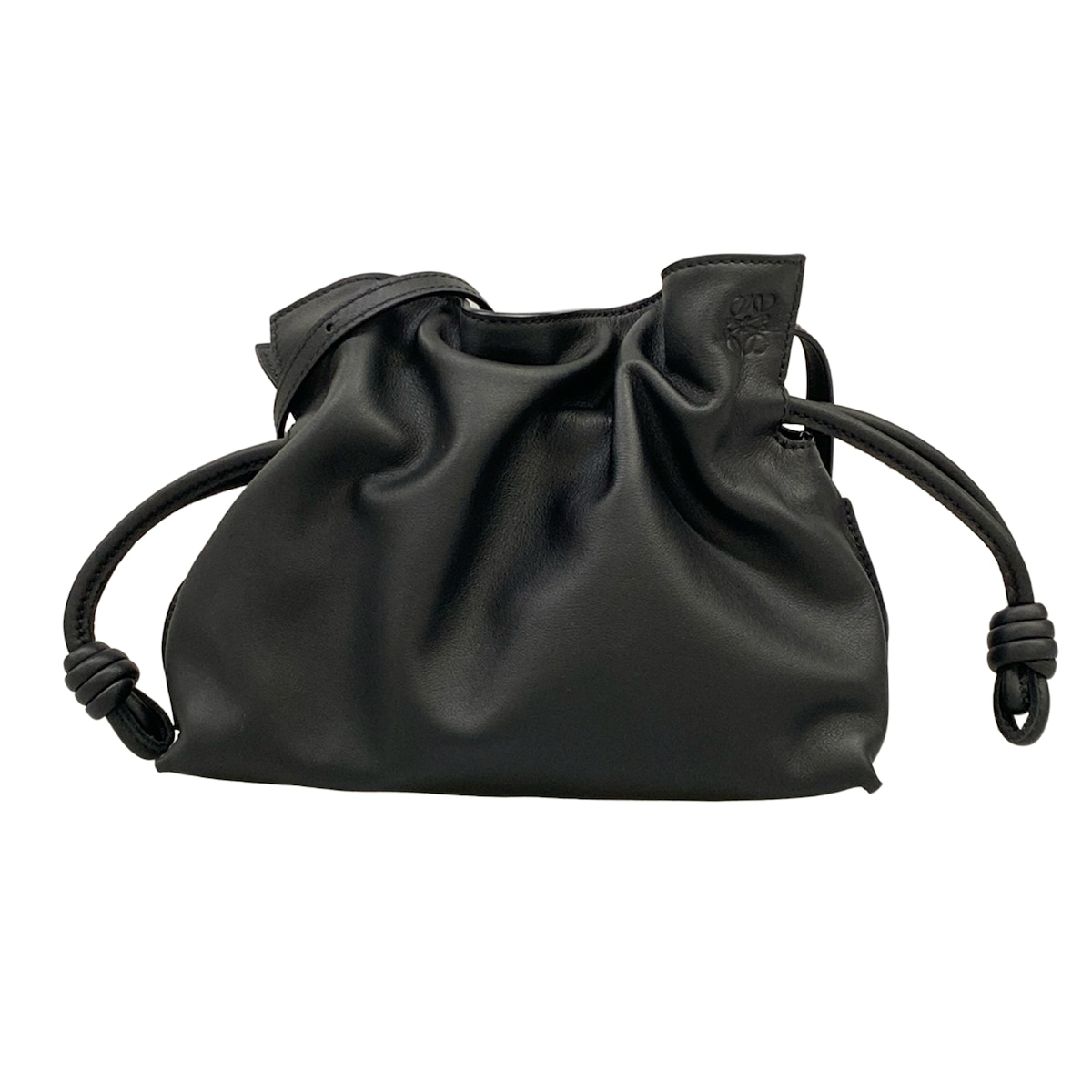 【新着】【中古】LOEWE(ロエベ) フラメンコ ショルダーバッグ 黒 なめし革