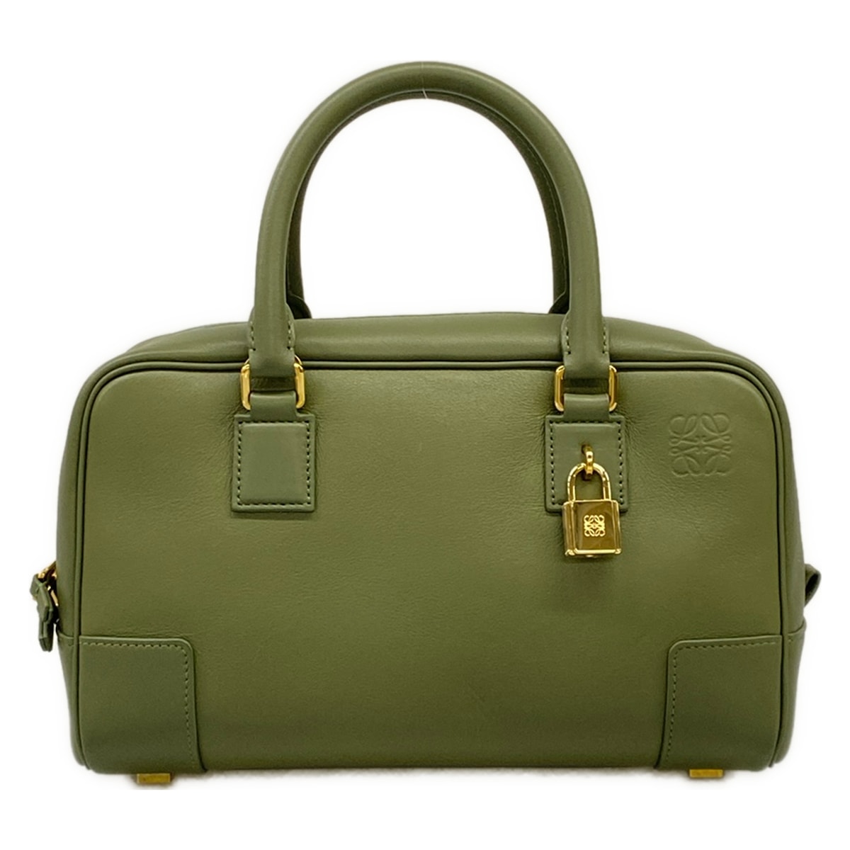 【新着】【中古】LOEWE(ロエベ) アマソナ23 ハンドバック ミニ御徒面子 カーキ