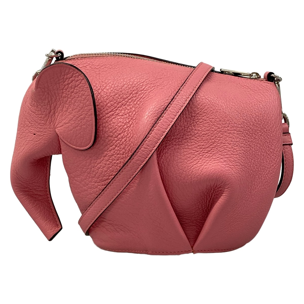 【中古】LOEWE(ロエベ) エレファントバッグ ショルダーバッグ スモール サクラ色 なめし革