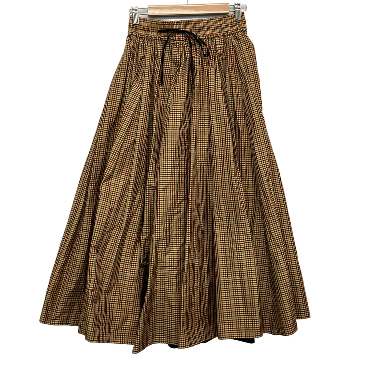 【新着】【中古】BLAMINK(ブラジャーミンクのコート) ロングスコート マキシ丈/照合のしるし柄/酉の方角予防医学 点火装置赤銅色×緑であること×黒