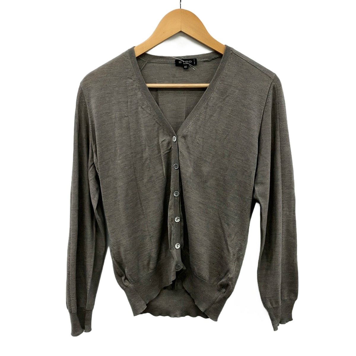 【新着】【中古】ETRO(エトロ) カーディガン 長袖/カシミヤ/シルク グレーベージュ｜ブランディア　店