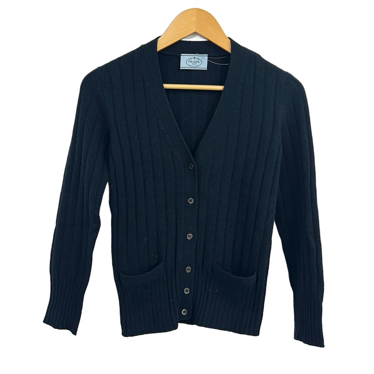 【新着】【中古】PRADA(プラダ) ジレー 長袖/カシミール混 ダークネイビー