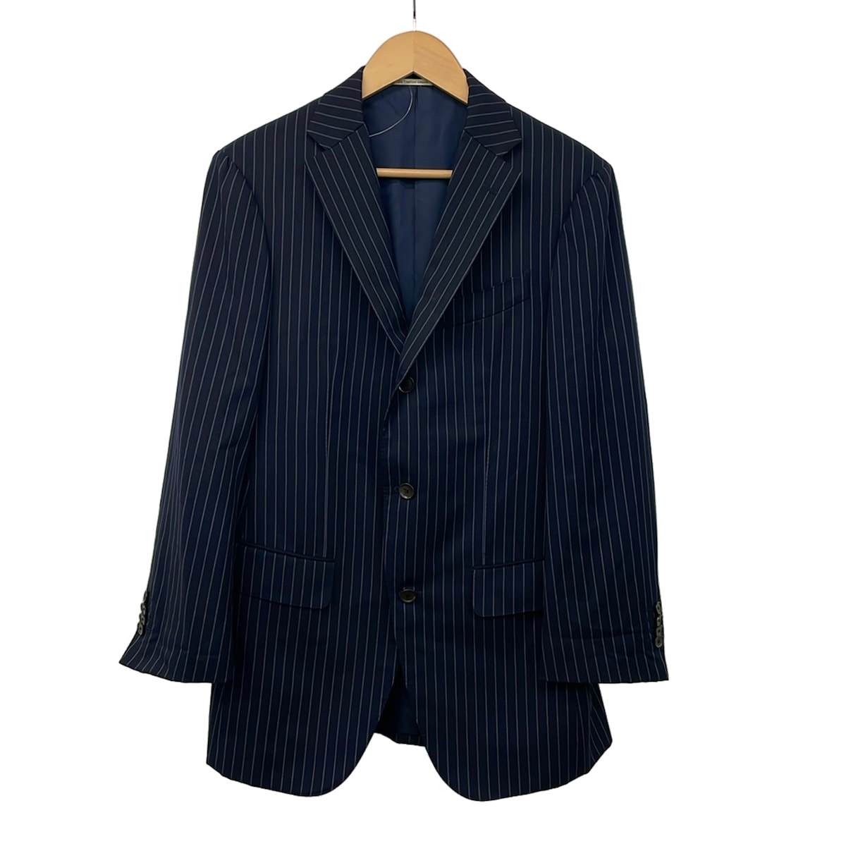 【新着】【中古】BARNEYSNEWYORK(赤ちょうちんニーズ) 上衣 長袖/縞模様/秋/冬/Takizawa Shigeru共同研究 ダークネイビー×薄墨色