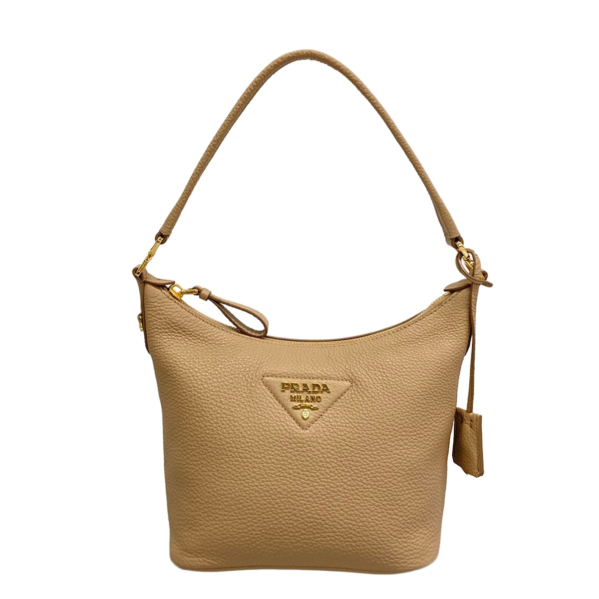 【新着】【中古】PRADA(プラダ) ショルダーバッグ ベージュ なめし革