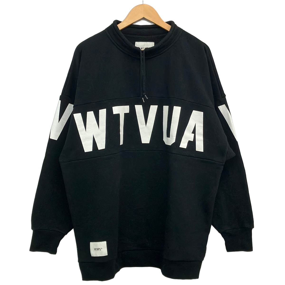 【中古】WTAPS(ダブルタップス) トレーナー 長袖/ハーフジップ/裏起毛 黒&times;白｜ブランディア　店 8,339円