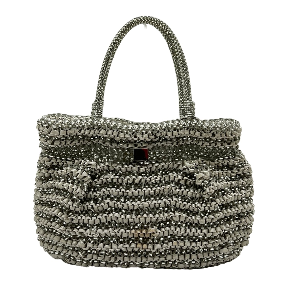 【新着】【中古】ANTEPRIMA(アンテプリマ) クリスタッロフィオッコ ハンドバック 点火装置薄墨色×しろがね色