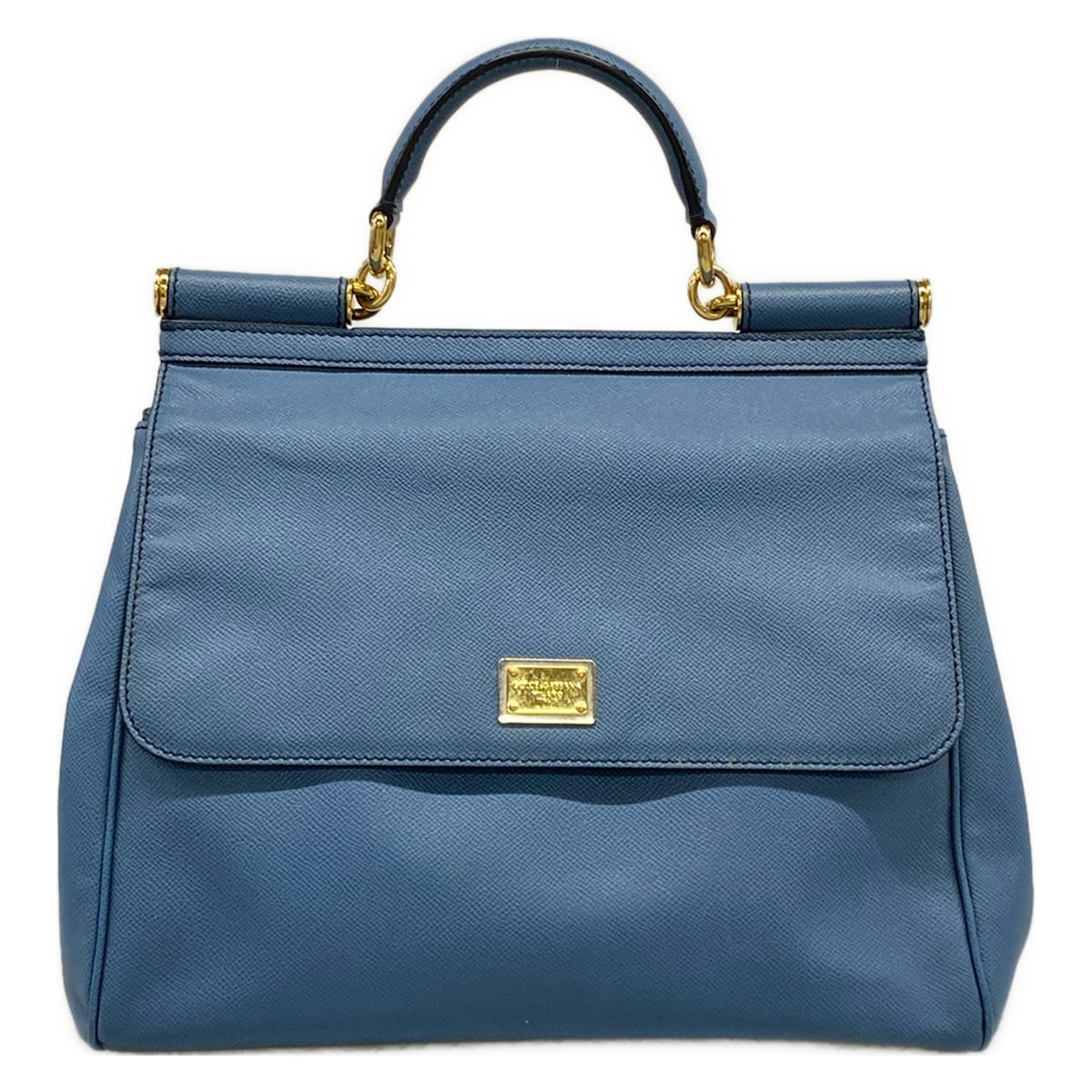【新着】【中古】DOLCE\u0026GABBANA(ドルチェアンドガッバーナ) シシリー ハンドバック 点火装置青碧 なめし革