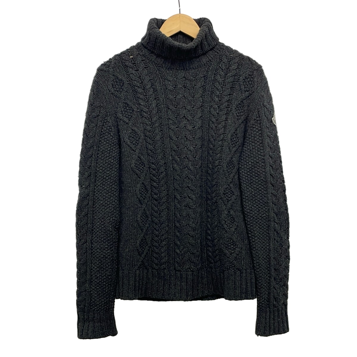 【新着】【中古】MONCLER(モンク軌跡) MAGLIONE TRICOT CICLISTA 長袖プルオーバー タートルネック 暗然たる薄墨色