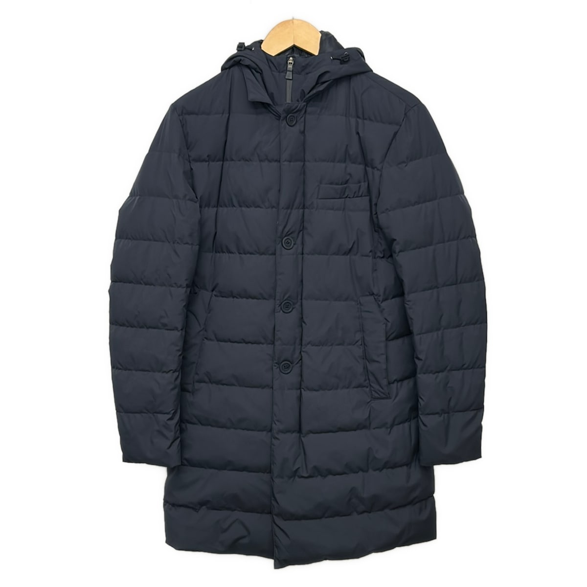 【新着】【中古】HERNO(地獄ノ) 落ちこむ厚地の外套 長袖/冬/GORE-TEX/ ダークネイビー