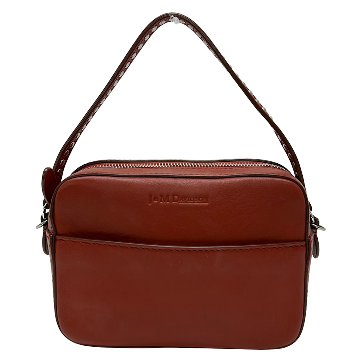 【新着】【中古】J\u0026MDavidson(ジェイ\u0026エムデヴィッドソン) ぺブルミニ ハンドバック スタッズ/ミニ御徒面子 赤銅色 なめし革