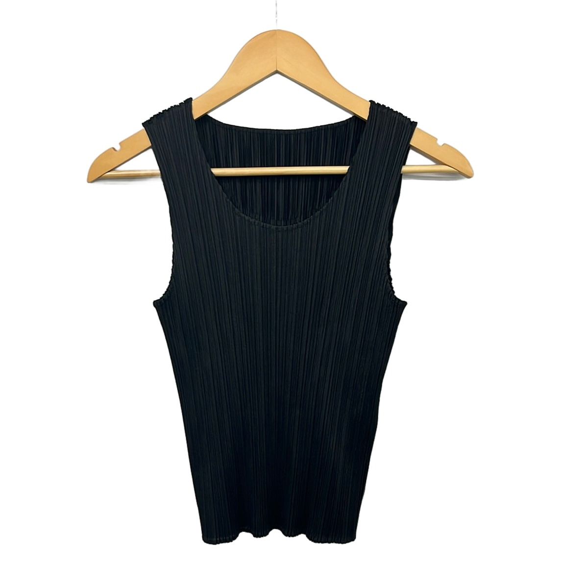 【中古】PLEATS PLEASE(筋目プリーズ) ノースリーブカットソー 筋目 黒