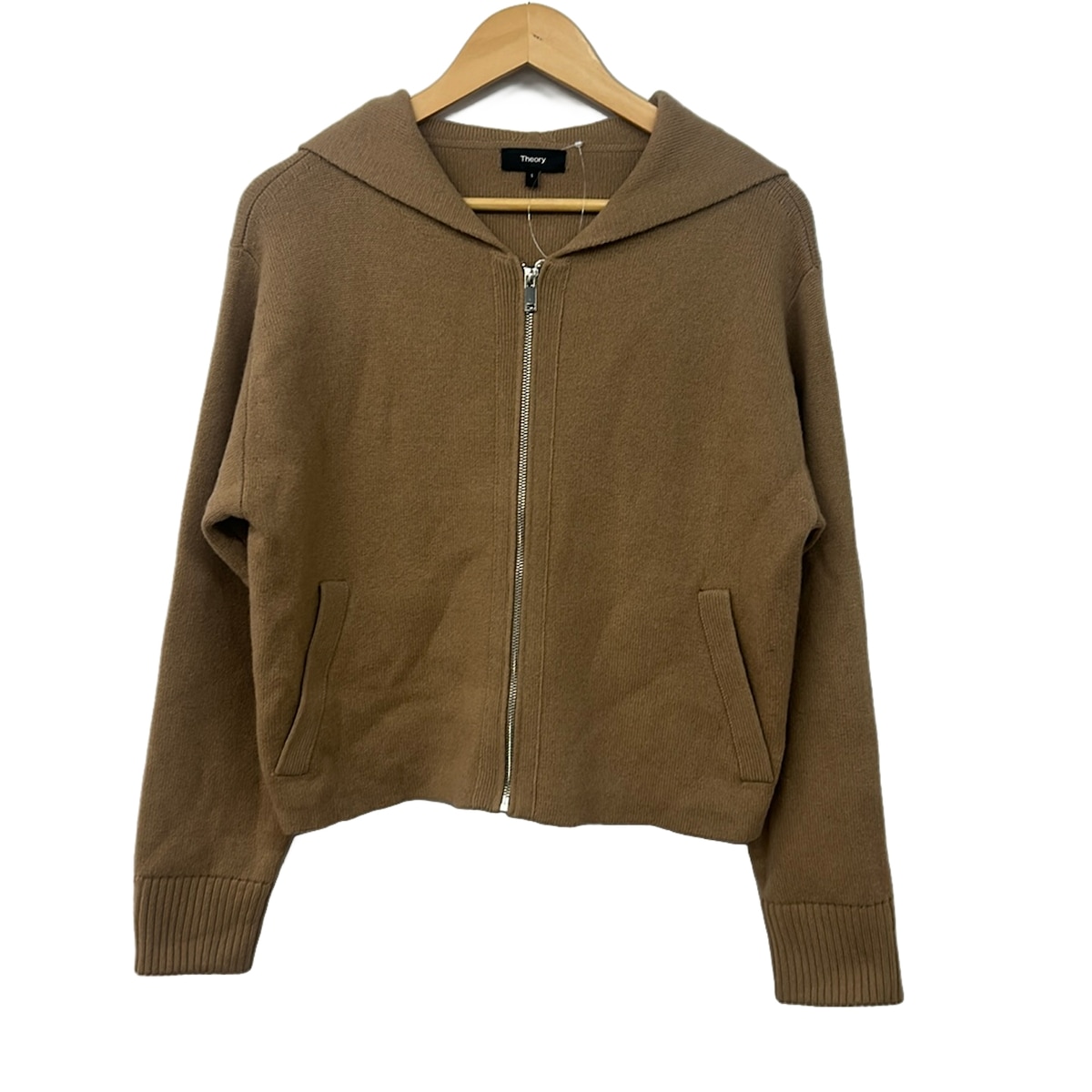 【新着】【中古】theory(行動論理) パーカー 長袖/編み物/ジップアップ ベージュ
