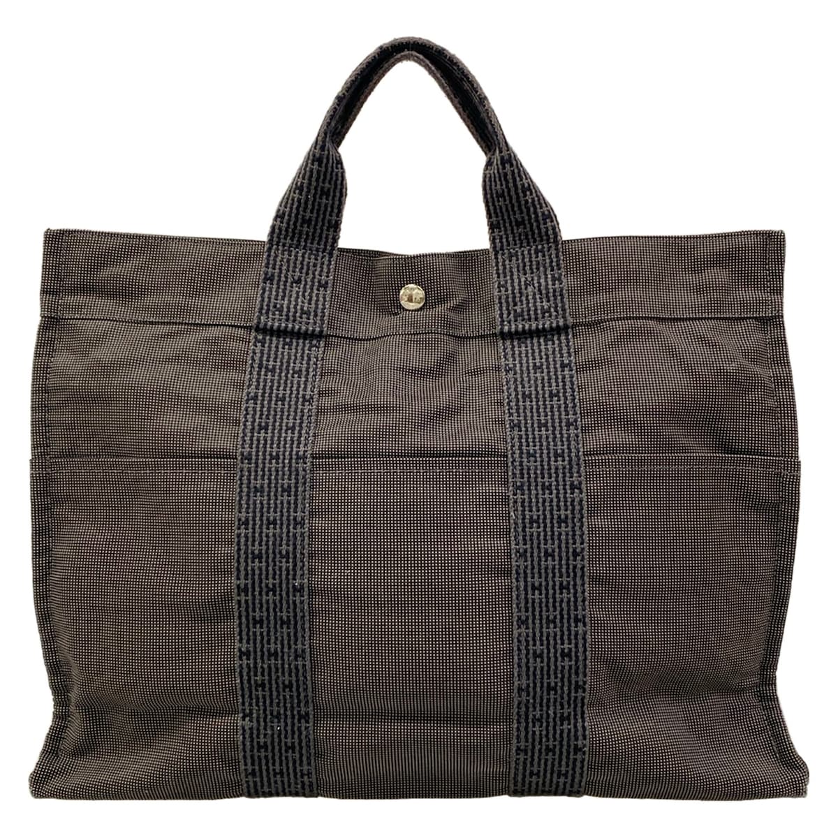 【新着】【中古】HERMES(エルメス) エールライントートMM ハンドバック 旧型金具 靉靆たる薄墨色×黒