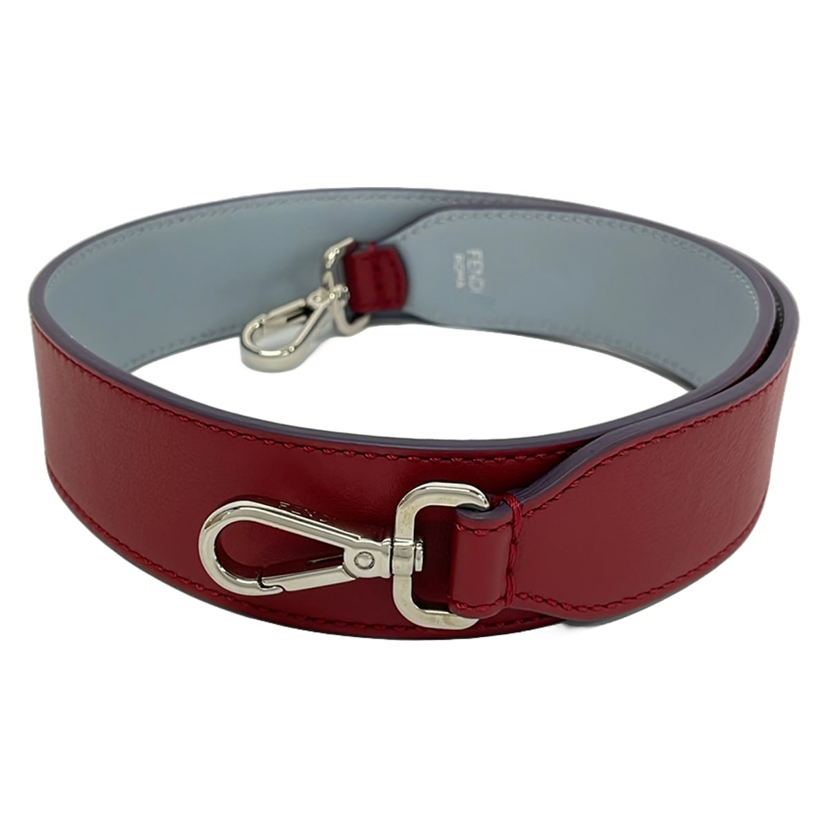 【新着】【中古】FENDI(フェンディ) ストラップユー ストラップ ボルドーワイン×薄墨色 なめし革