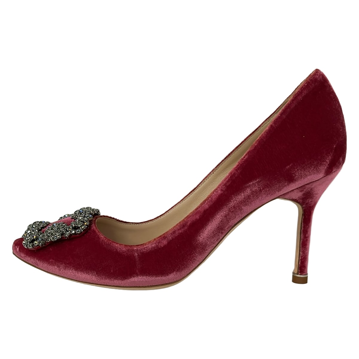 【新着】【中古】MANOLO BLAHNIK(マノロブラニク) パンプス ビジュー サクラ色