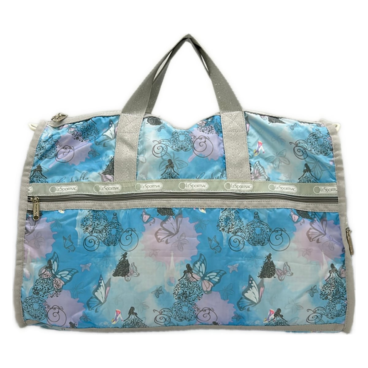 【新着】【中古】LESPORTSAC(レスポートサック) ボストンバッグ CINDERELLA/シンデレラ/本体鍵を掛けるなし 点火装置青碧×薄墨色×マルチ