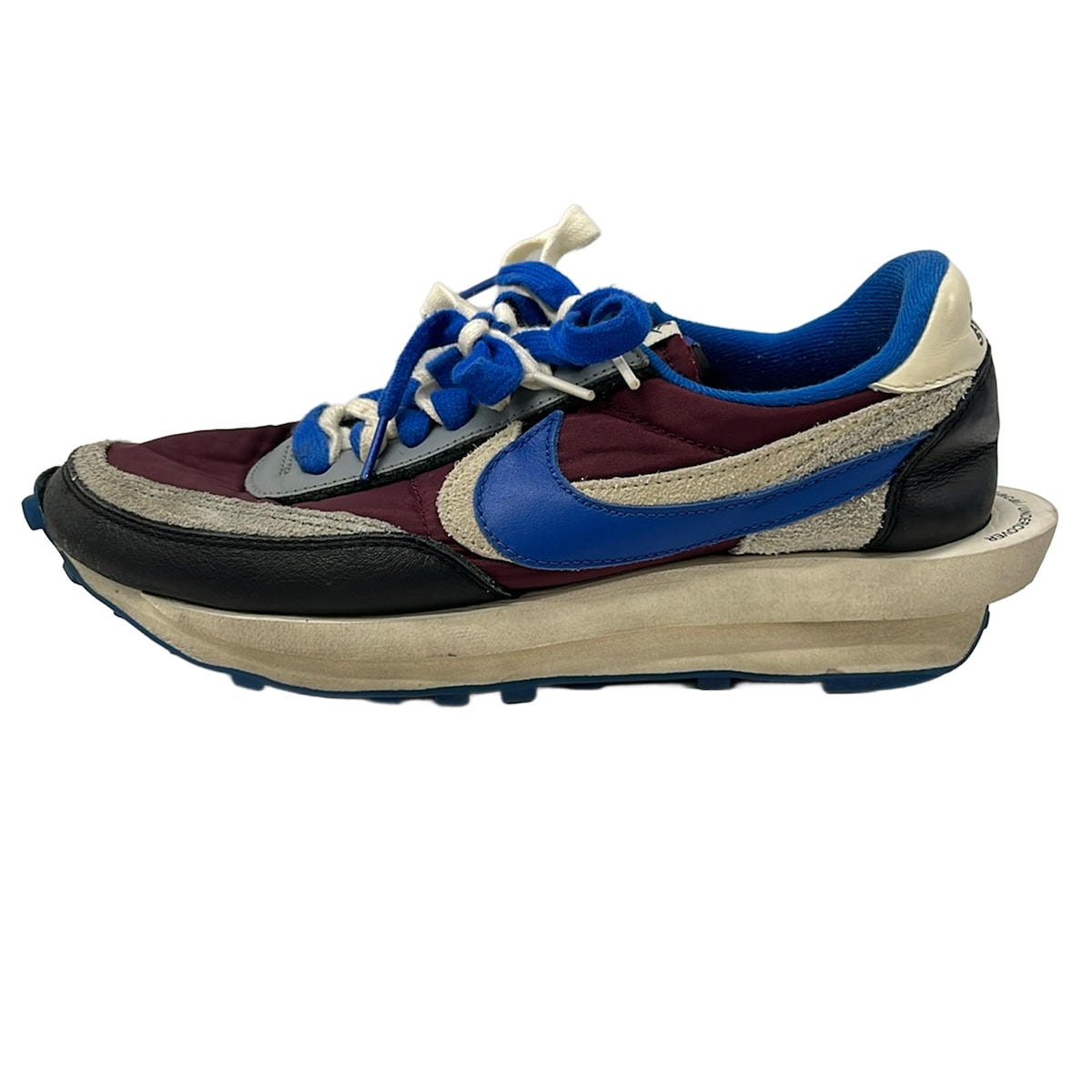 【新着】【中古】NIKE(ナイキ) LD ワーヘル スニーカー インソール取りはらい可/SACAI共同研究/UNDERCOVER共同研究 ボルドーワイン×青色×マルチ なめし革