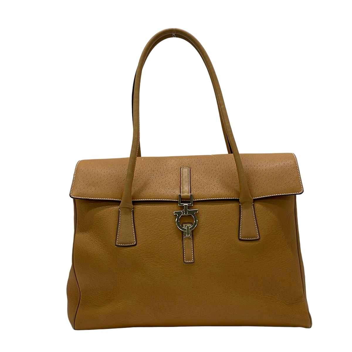 【新着】【中古】FERRAGAMO/SalvatoreFerragamo(サルバトーレフェラガモ) ガンチーニ ショルダーバッグ 赤銅色 なめし革