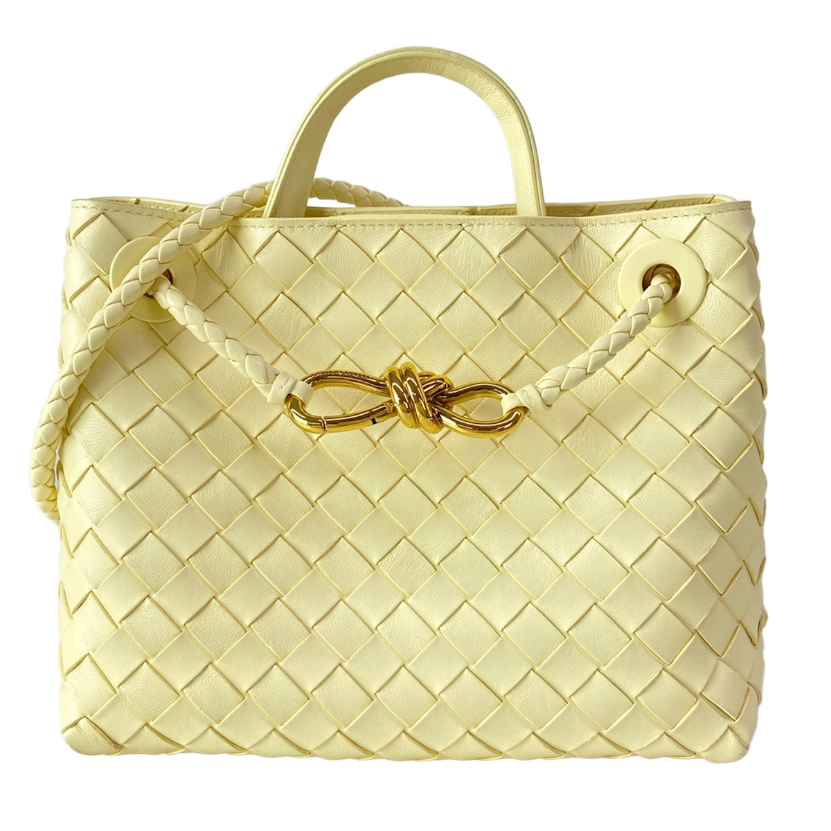 【新着】【中古】BOTTEGA VENETA(ボッテガヴェネタ) スモール アンディアーモ ショルダーバッグ 2WAY 点火装置黄色 なめし革