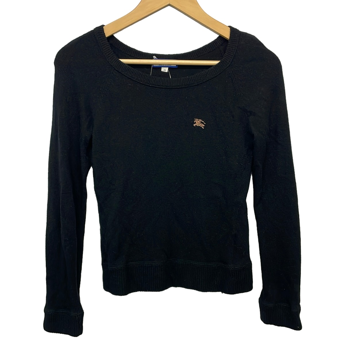 【新着】【中古】Burberry Blue Label(バーバリーブルーレーベル) 長袖プルオーバー 労働者の一団のど首 黒