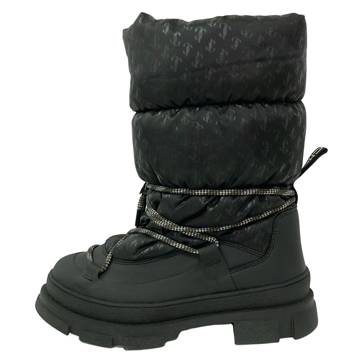 【新着】【中古】JIMMY CHOO(ジミーチュウ) ブーツ 黒×ダークグレー レザー|ブランディア 店