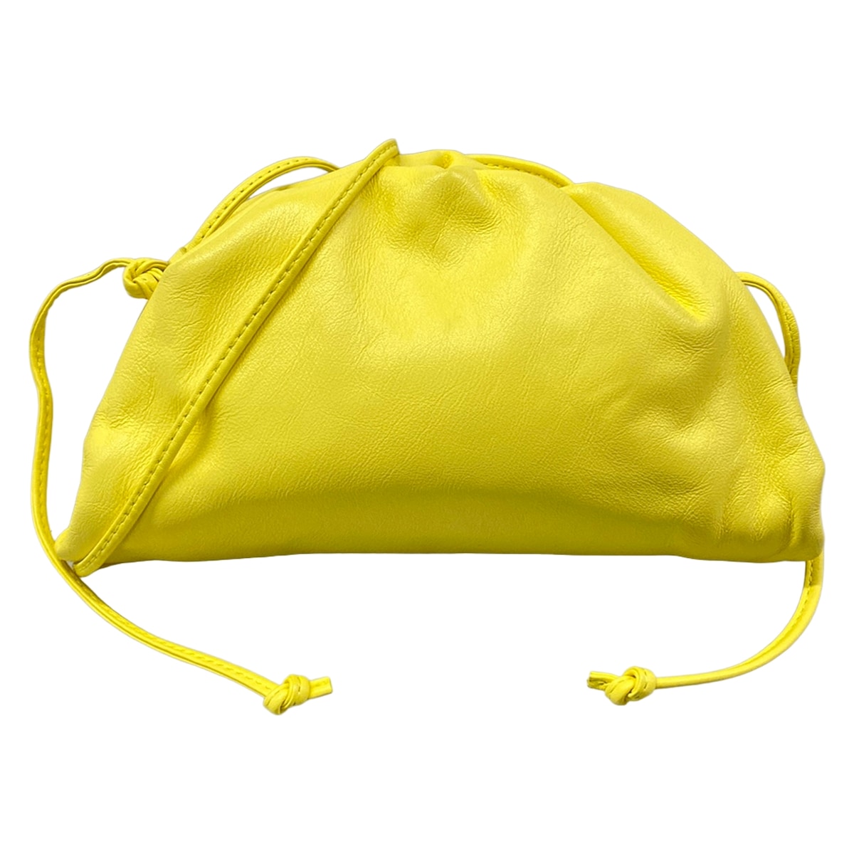 【新着】【中古】BOTTEGA VENETA(ボッテガヴェネタ) ザ・ポーチ ショルダーバッグ 黄色 なめし革
