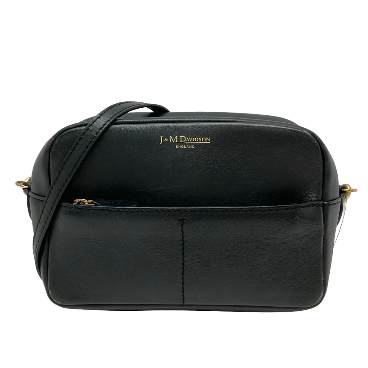 【新着】【中古】J\u0026MDavidson(ジェイ\u0026エムデヴィッドソン) ギャビー ショルダーバッグ 同盟罷工一回り着脱可/ミニ御徒面子 黒 なめし革
