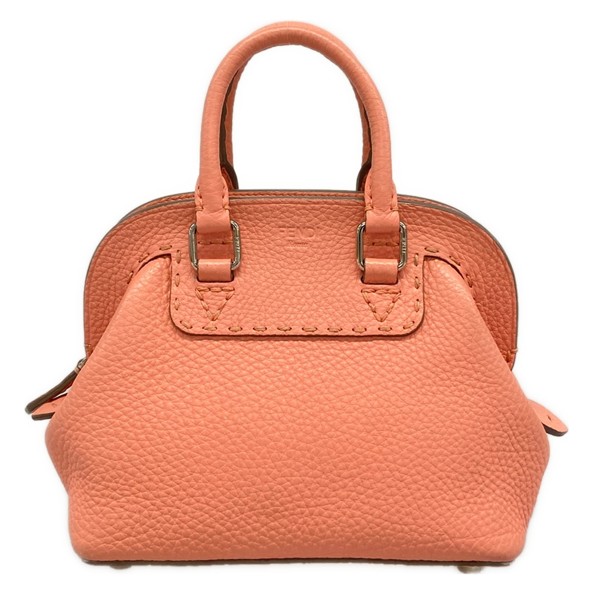 【新着】【中古】FENDI(フェンディ) ミニアデーレ,セレリア ハンドバック さくら色ベージュ なめし革