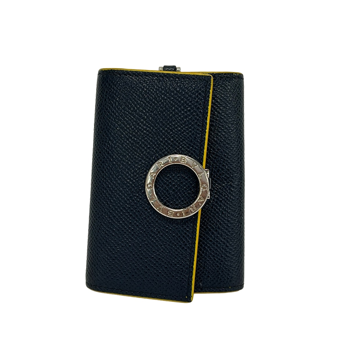 【中古】BVLGARI(ブルガリ) ブルガリブルガリ キーケース 6連フック ネイビー&times;イエロー レザー｜ブランディア　店